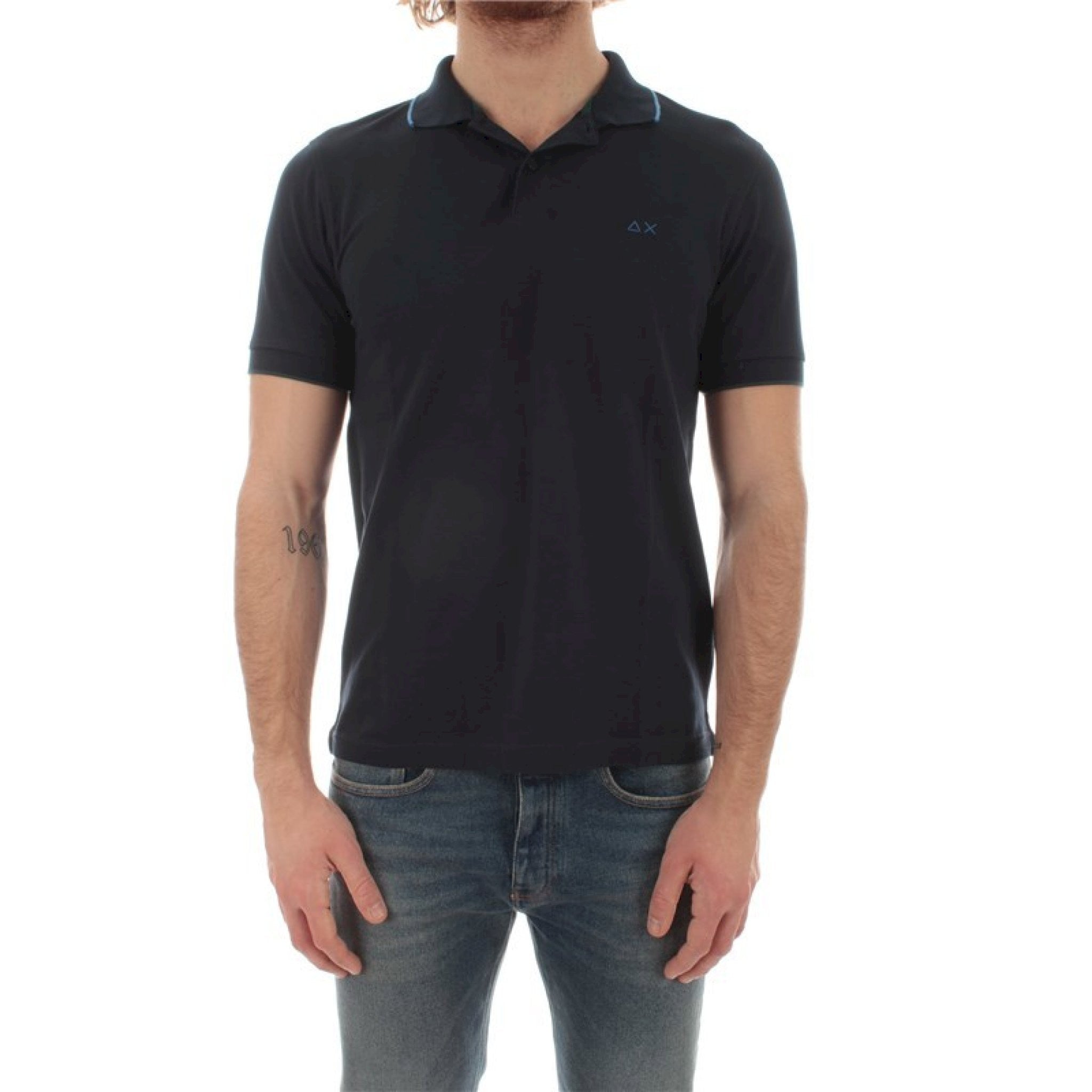 Sun68 polo small strikes on collar
