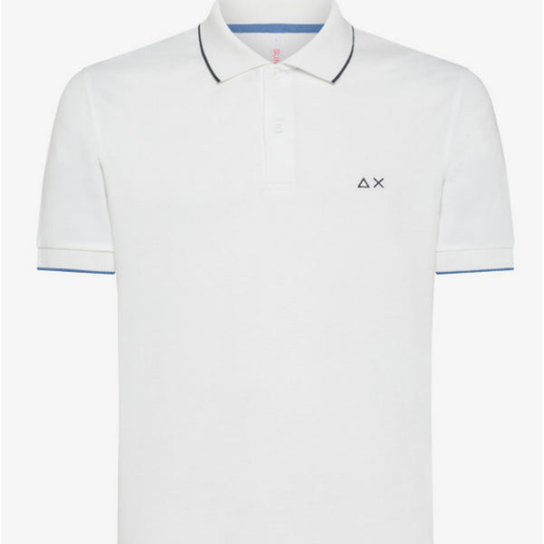 Sun 68 polo small stripe on collar