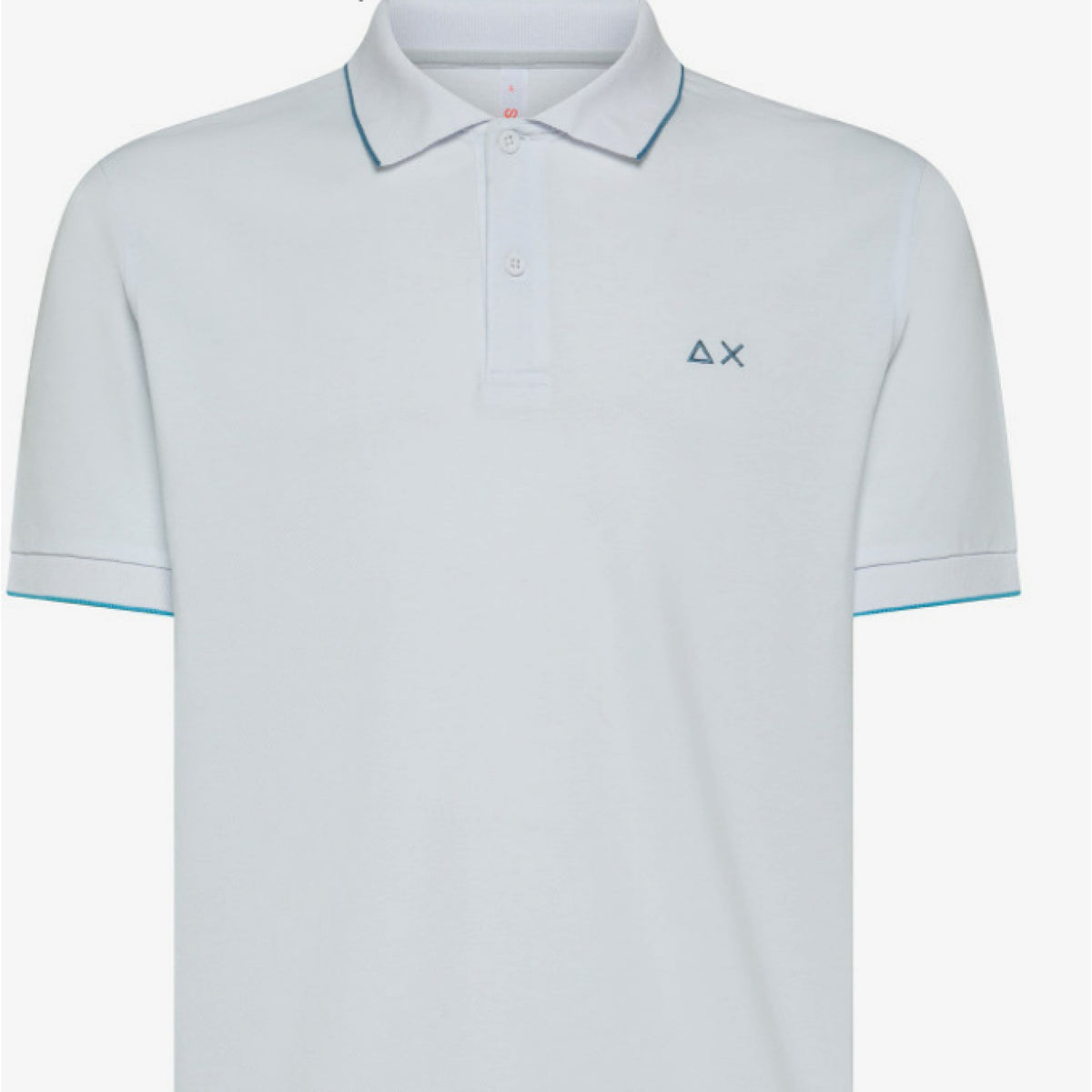 Sun 68 polo small stripes on collar s/s