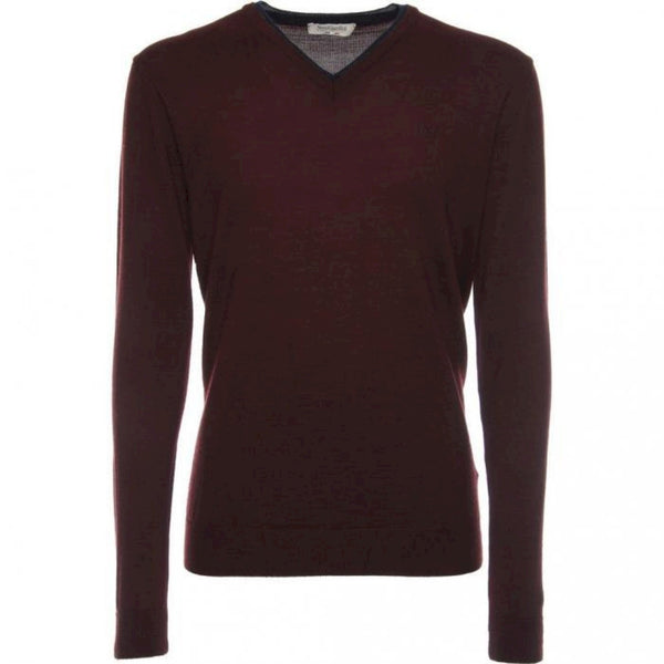 Maglione collo v mille righe