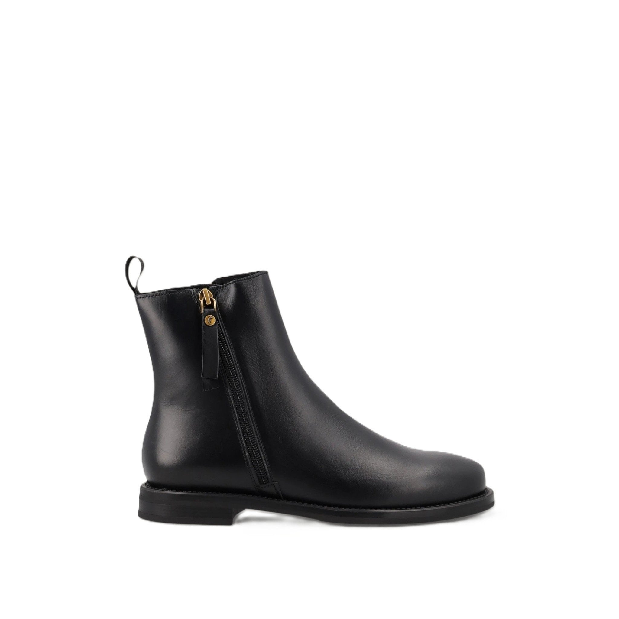 Stivaletti donna in pelle nera con zip