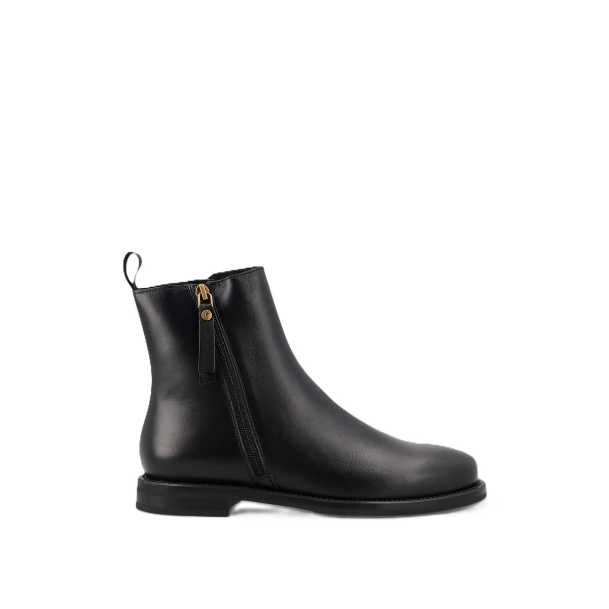 Stivaletti donna in pelle nera con zip