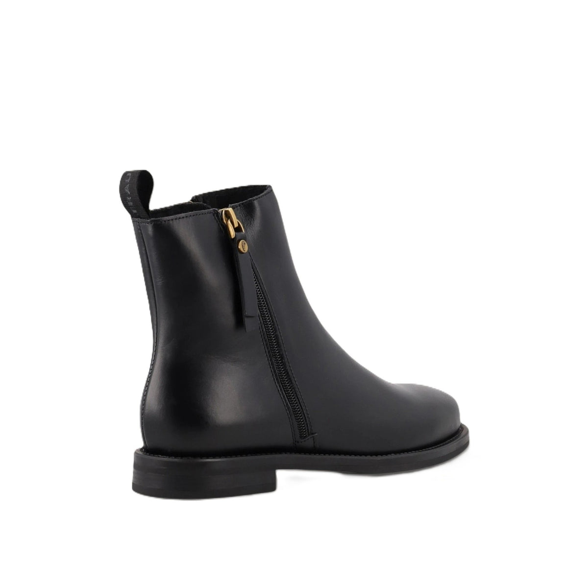 Stivaletti donna in pelle nera con zip