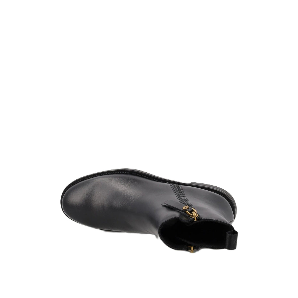 Stivaletti donna in pelle nera con zip