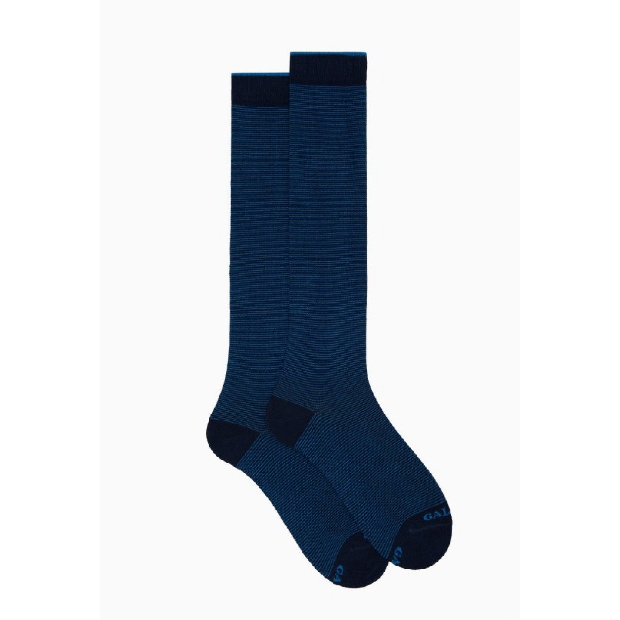 Gallo calze lunghe uomo cotone caldo righine bicolore