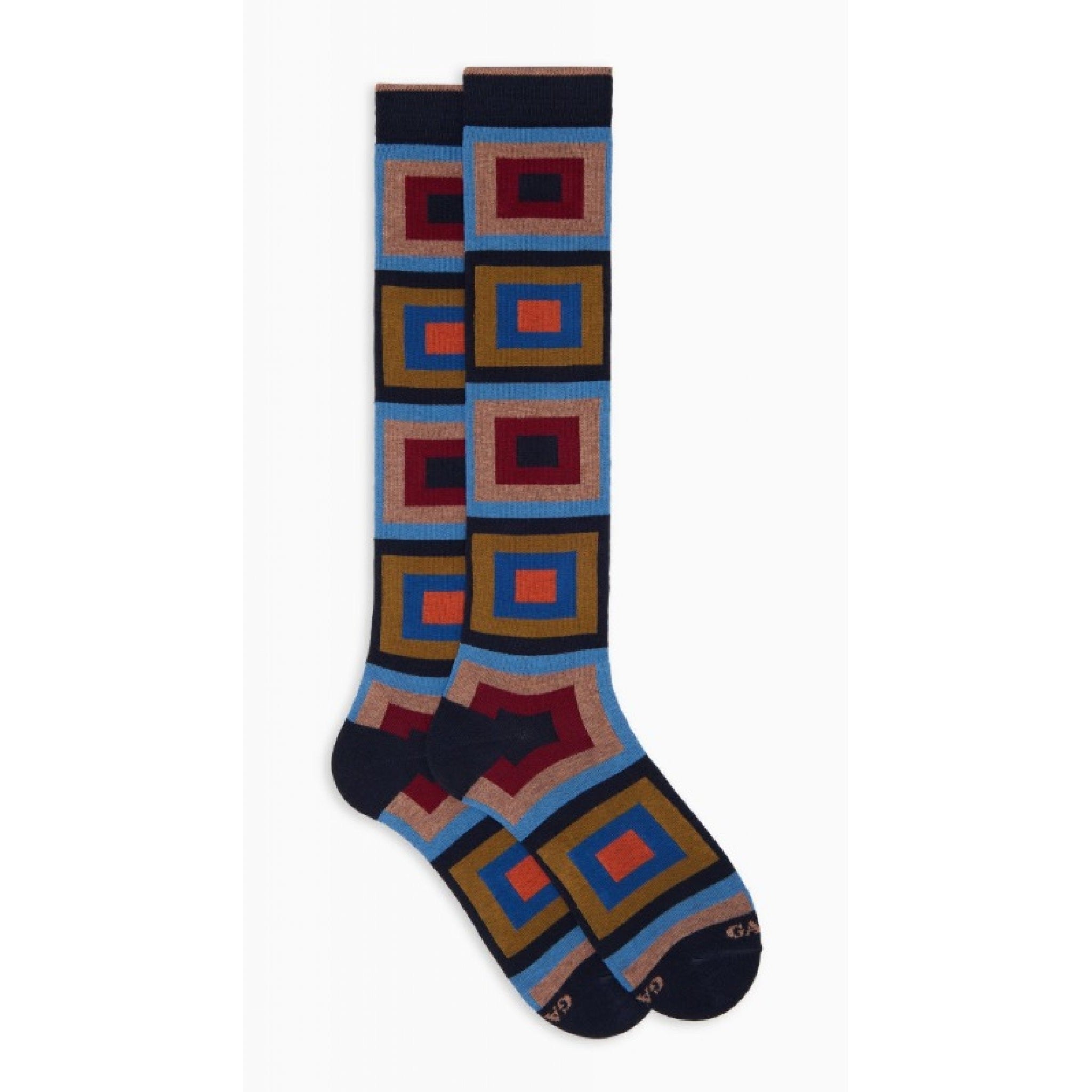 Gallo calze lunghe uomo cotone caldo fantasia quadri concentric