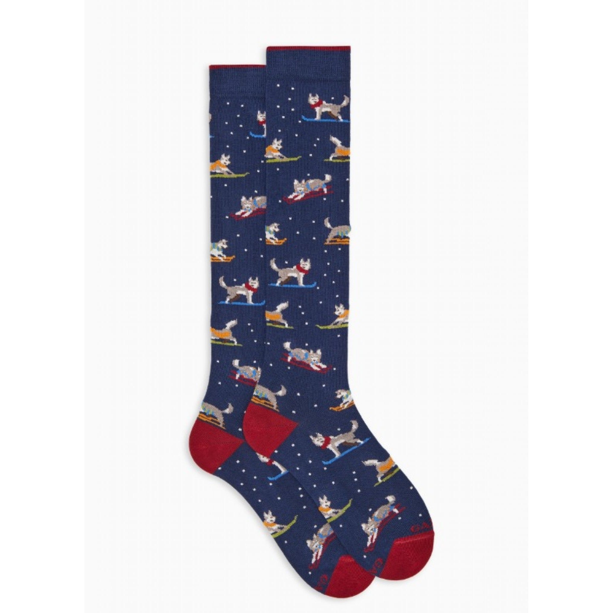 Gallo calze lunghe uomo cotone caldo fantasia husky
