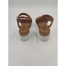 Sandalo con zeppa in pelle