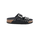 Ciabatta enny total black con borchie