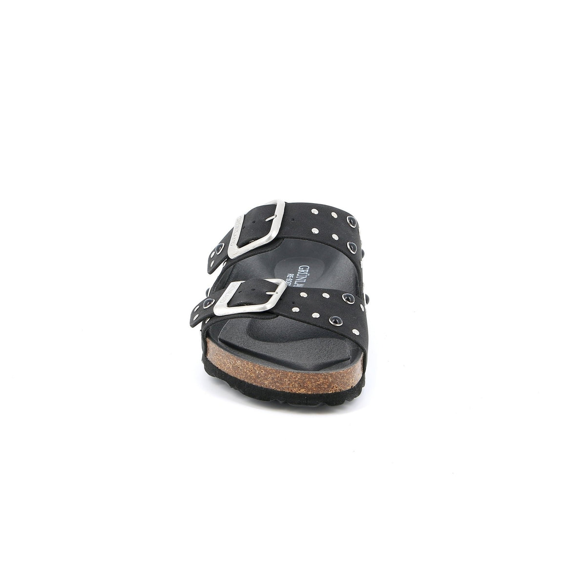 Ciabatta enny total black con borchie