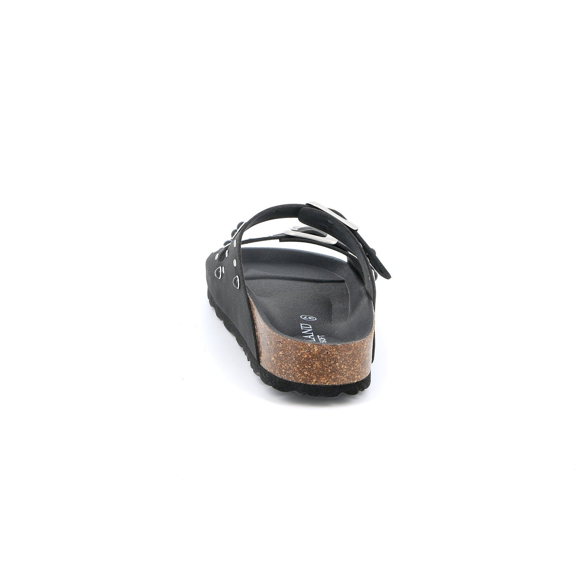 Ciabatta enny total black con borchie