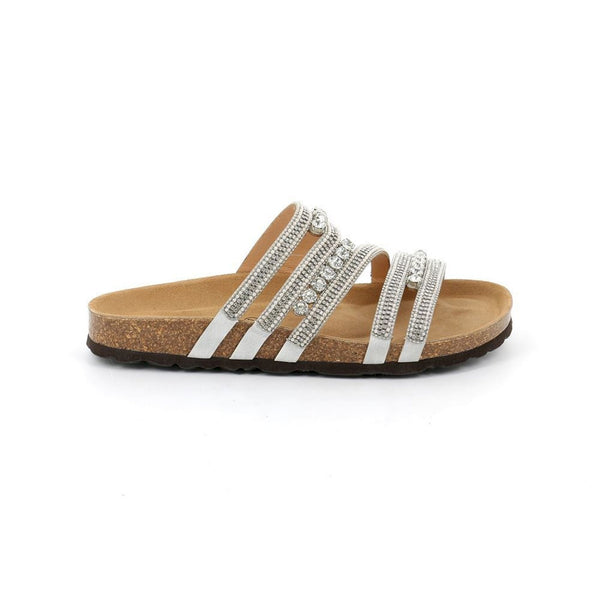 Ciabatta sara con  strass  pluririghe