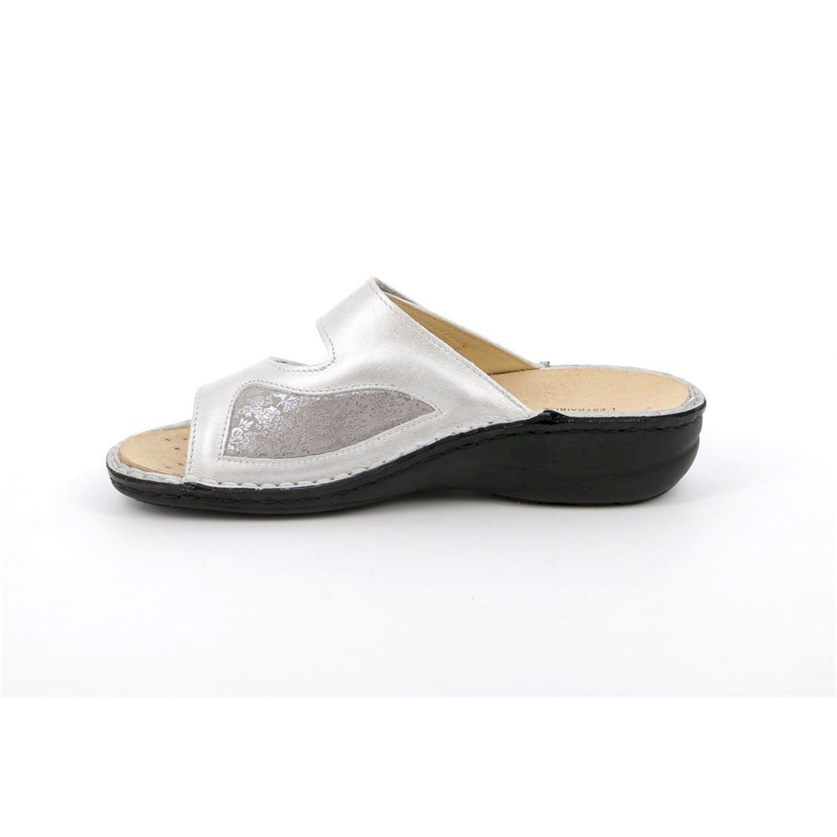 Ciabatta dara da donna in pelle e tessuto