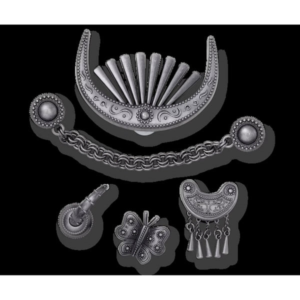 jibbitz™ silver metal mix 5 pack