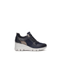 Sneaker donna in pelle con zeppa