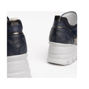Sneaker donna in pelle con zeppa