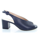 Sandalo con tacco in pelle scollo a v