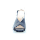 Sandalo con tacco in pelle scollo a v