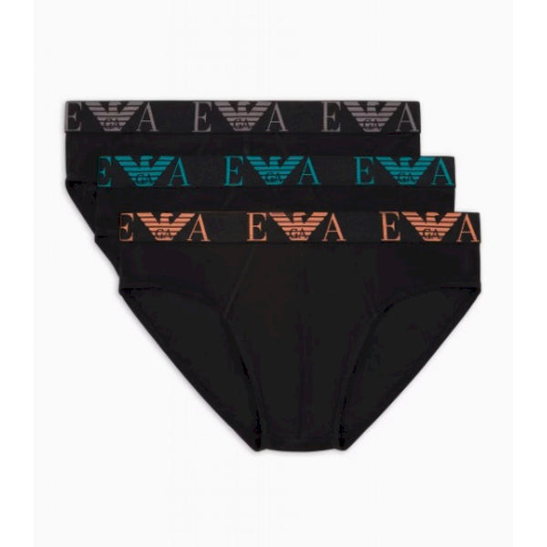 Emporio armani pack 3 slip in jersey organico  logoband