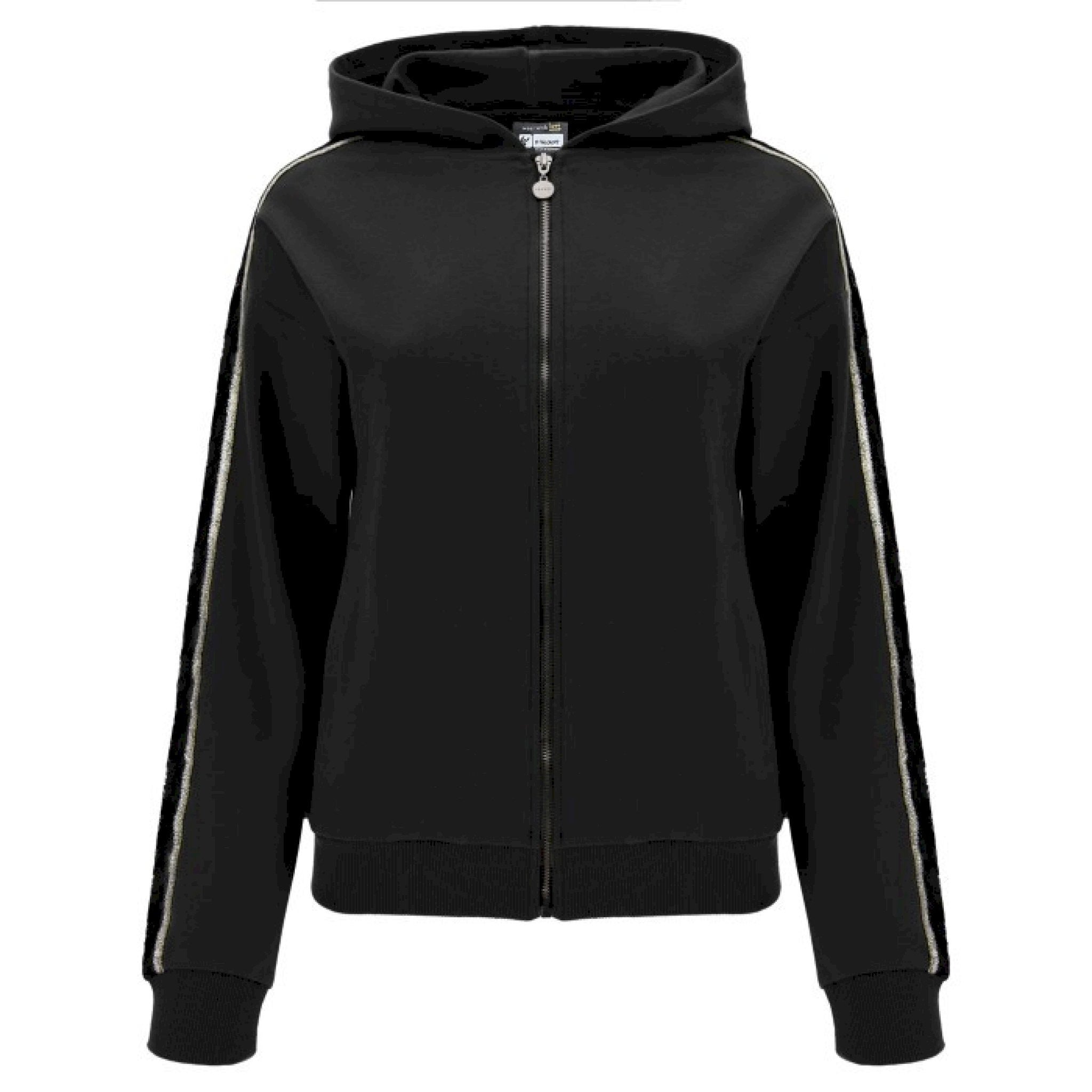 Felpa cappuccio banda pizzo e lurex