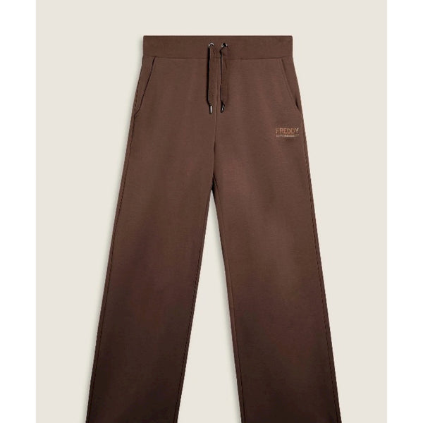 Freddy pantaloni wide leg da donna con logo in strass bicolore