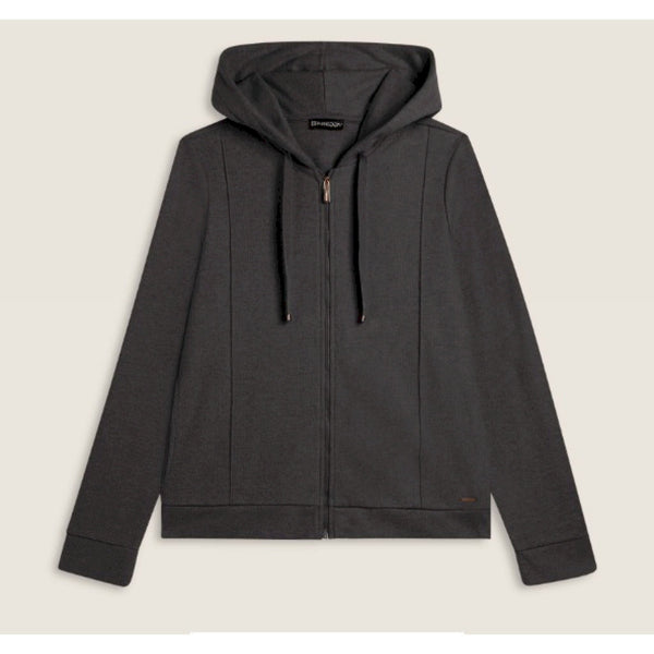 Freddy felpa donna con cappuccio e zip, effetto tricot
