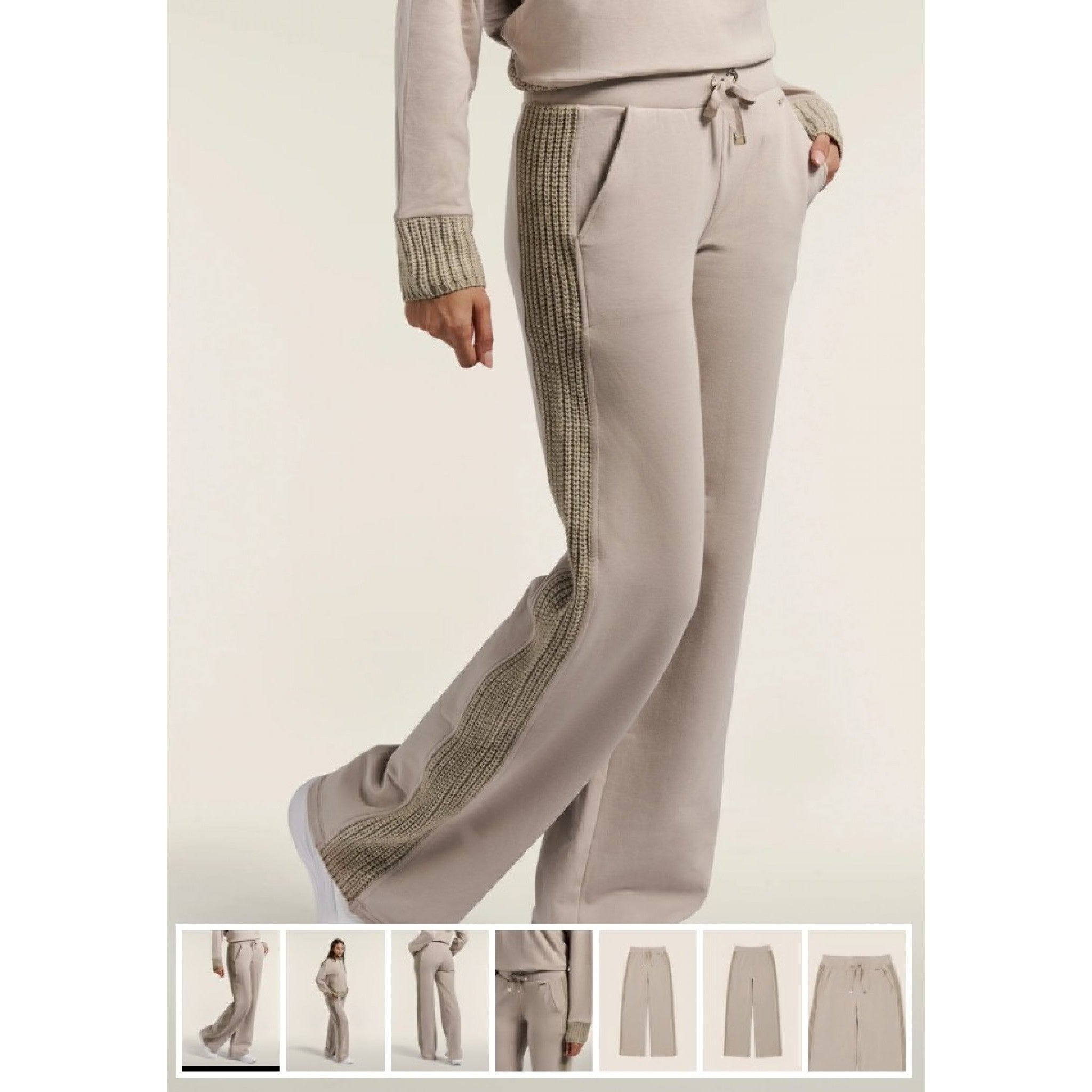 Freddy pantaloni donna wide leg in modal con inserti in tricot