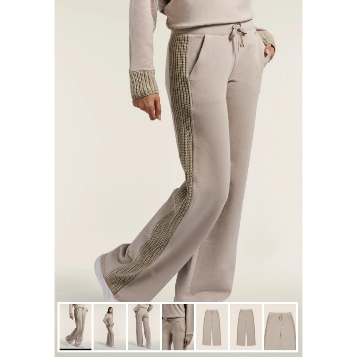 Freddy pantaloni donna wide leg in modal con inserti in tricot