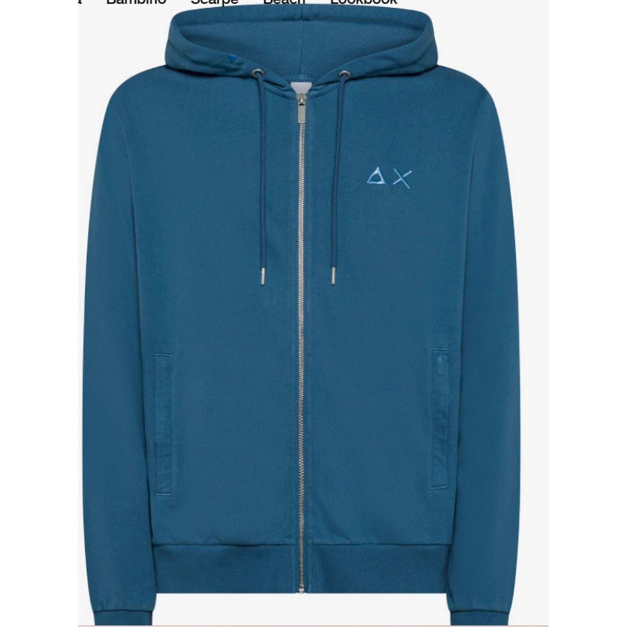 Sun 68 felpa con zip in cotone