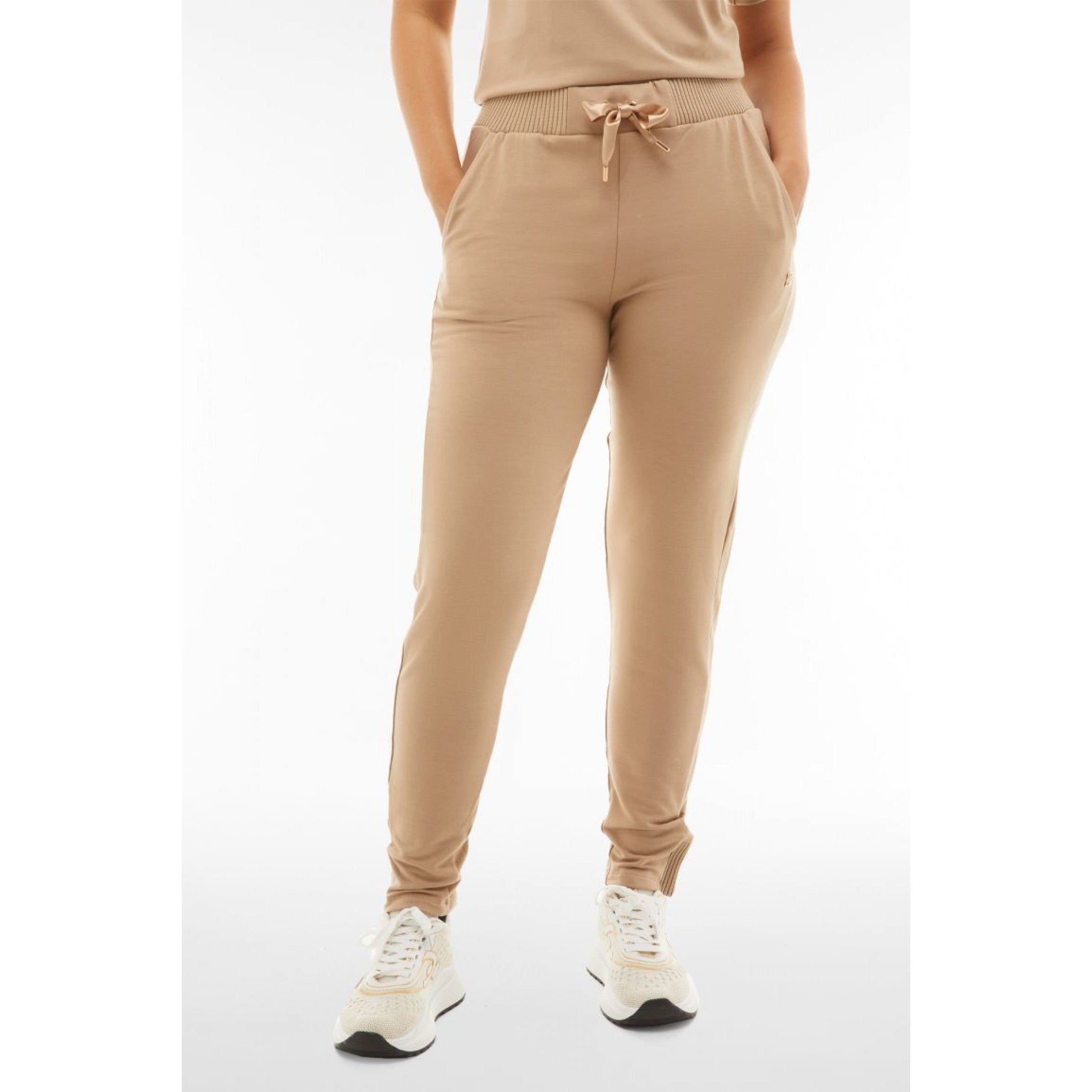 Frreddy pantaloni in felpa di viscosa con inserti in costina