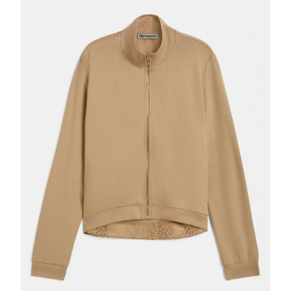 Freddy felpa collo alto e zip in viscosa con stampe animalier lucido