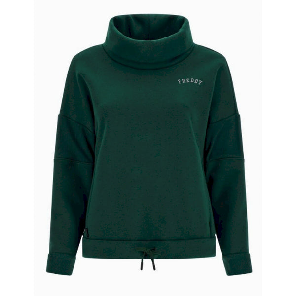 Freddy felpa con inserti in rib sulle maniche e collo a ciambella