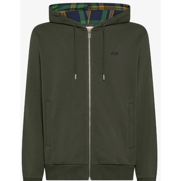 Sun 68 felpa con zip in cotone cappuccio foderato