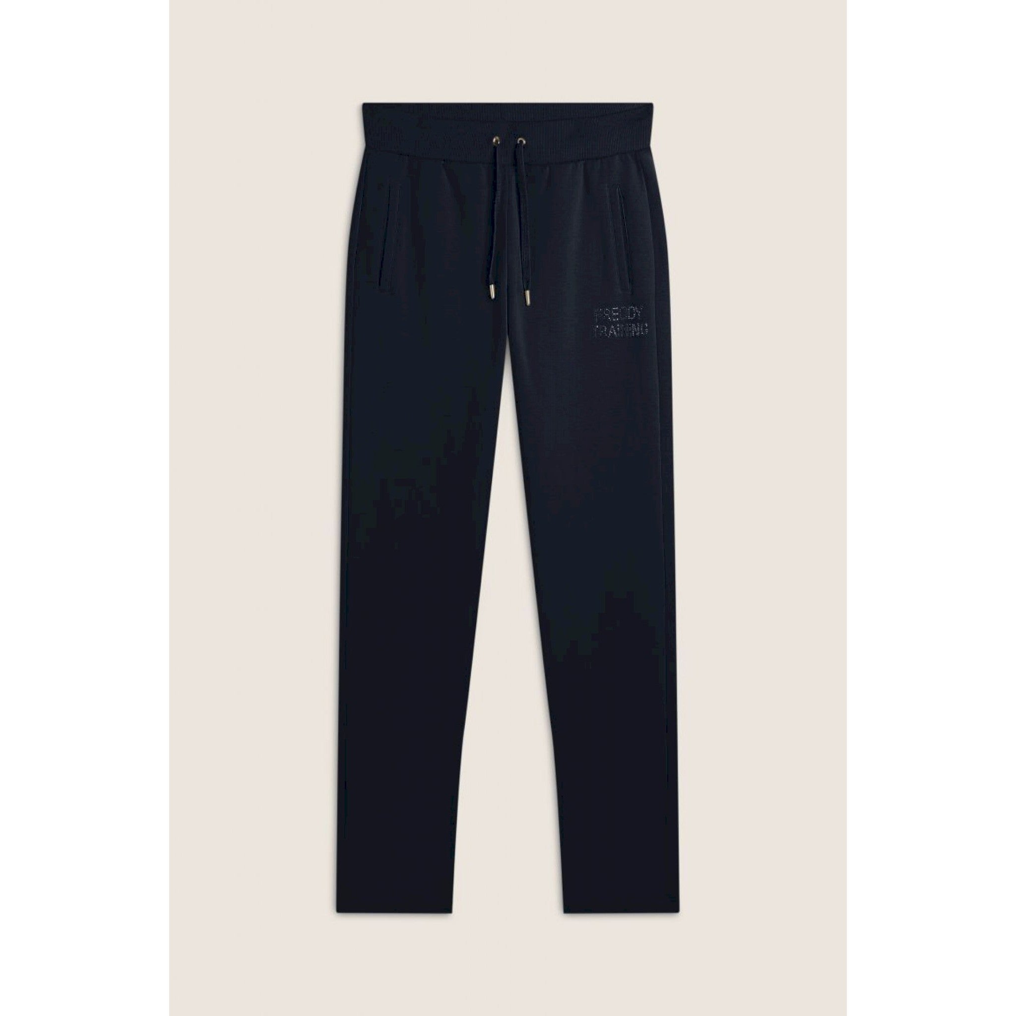 Freddy pantalone donna in felpa con vita in costina e fondo dritto 80% of100 1