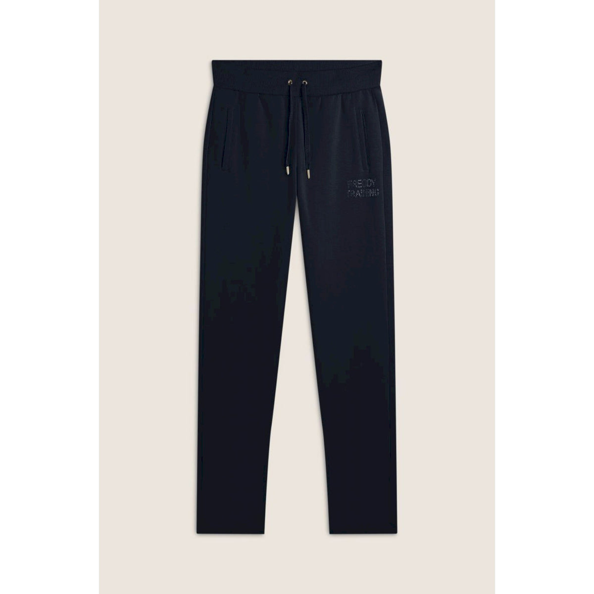 Freddy pantalone donna in felpa con vita in costina e fondo dritto 80% of100 1