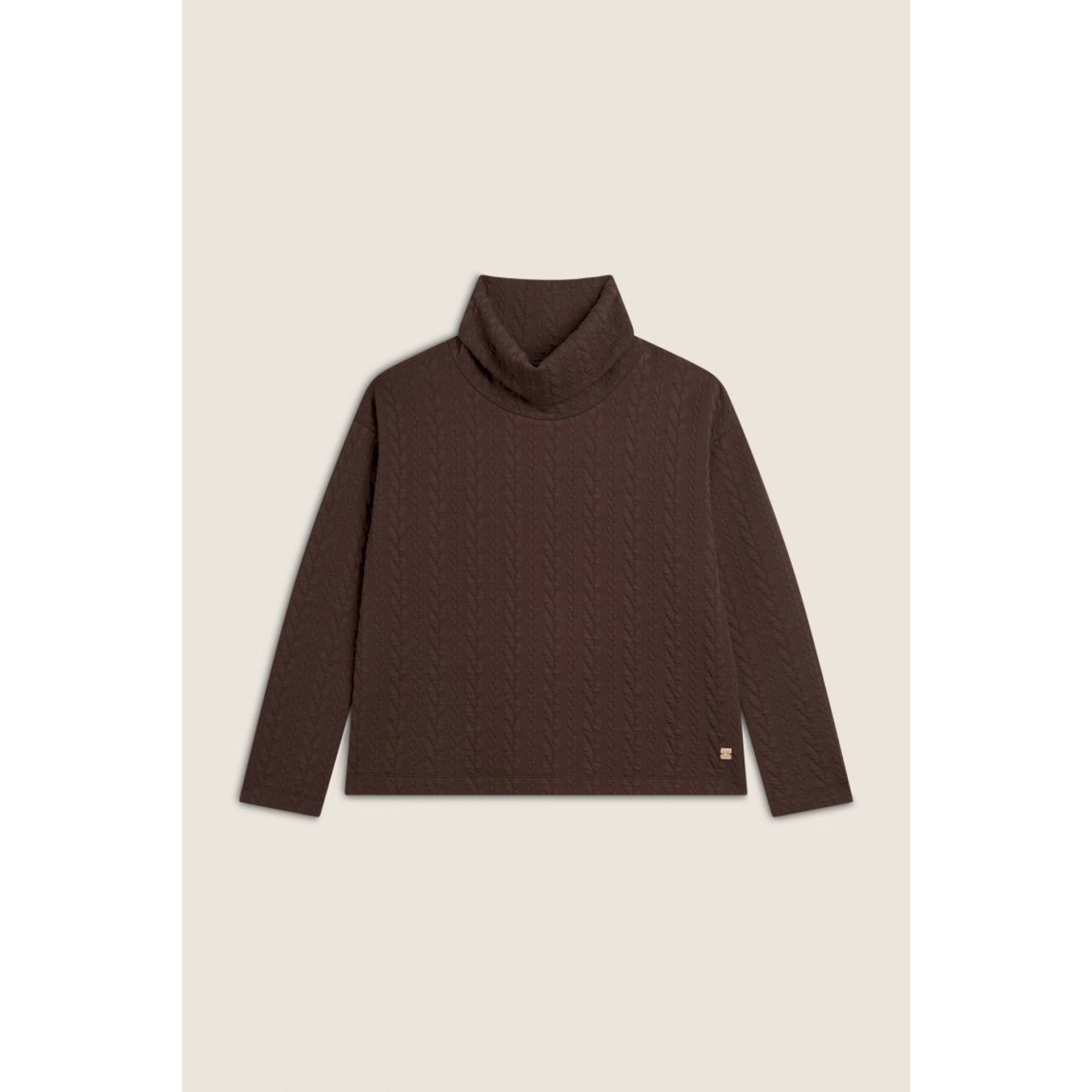 Freddy maglia donna in felpa bonded a trecce con collo a tubo