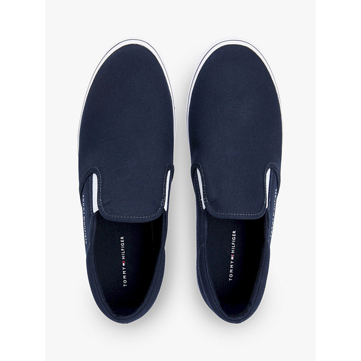 Sneakers slip on in tela di cotone