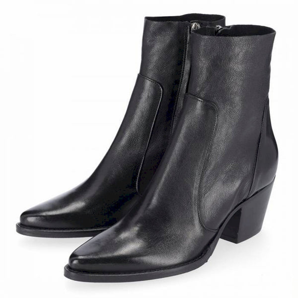 Stivaletto texano in pelle c/cerniera