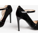 Nero giardini decolte'  donna in camoscio e vernice