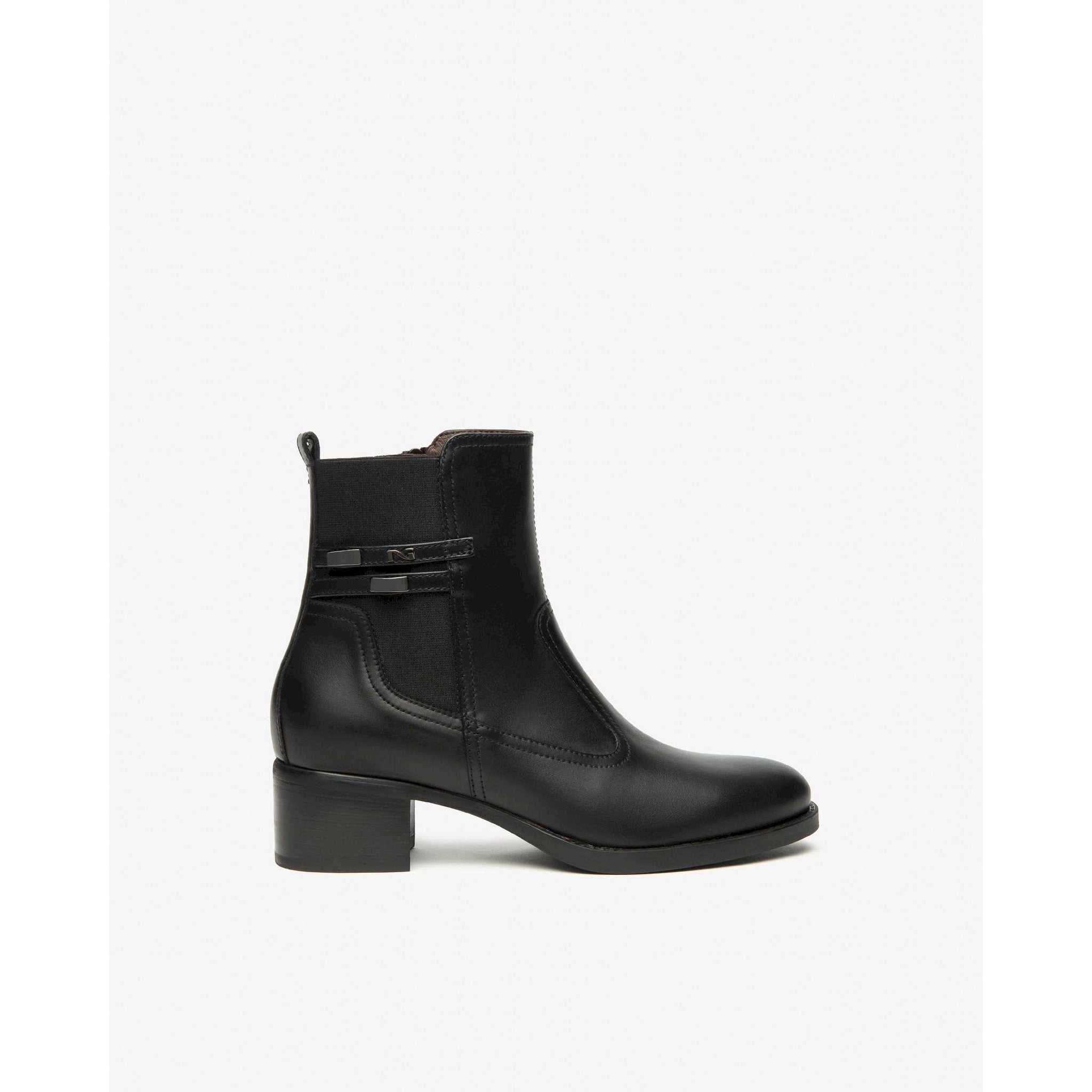 Stivaletti donna in pelle e tessuto