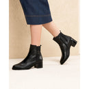 Stivaletti donna in pelle e tessuto