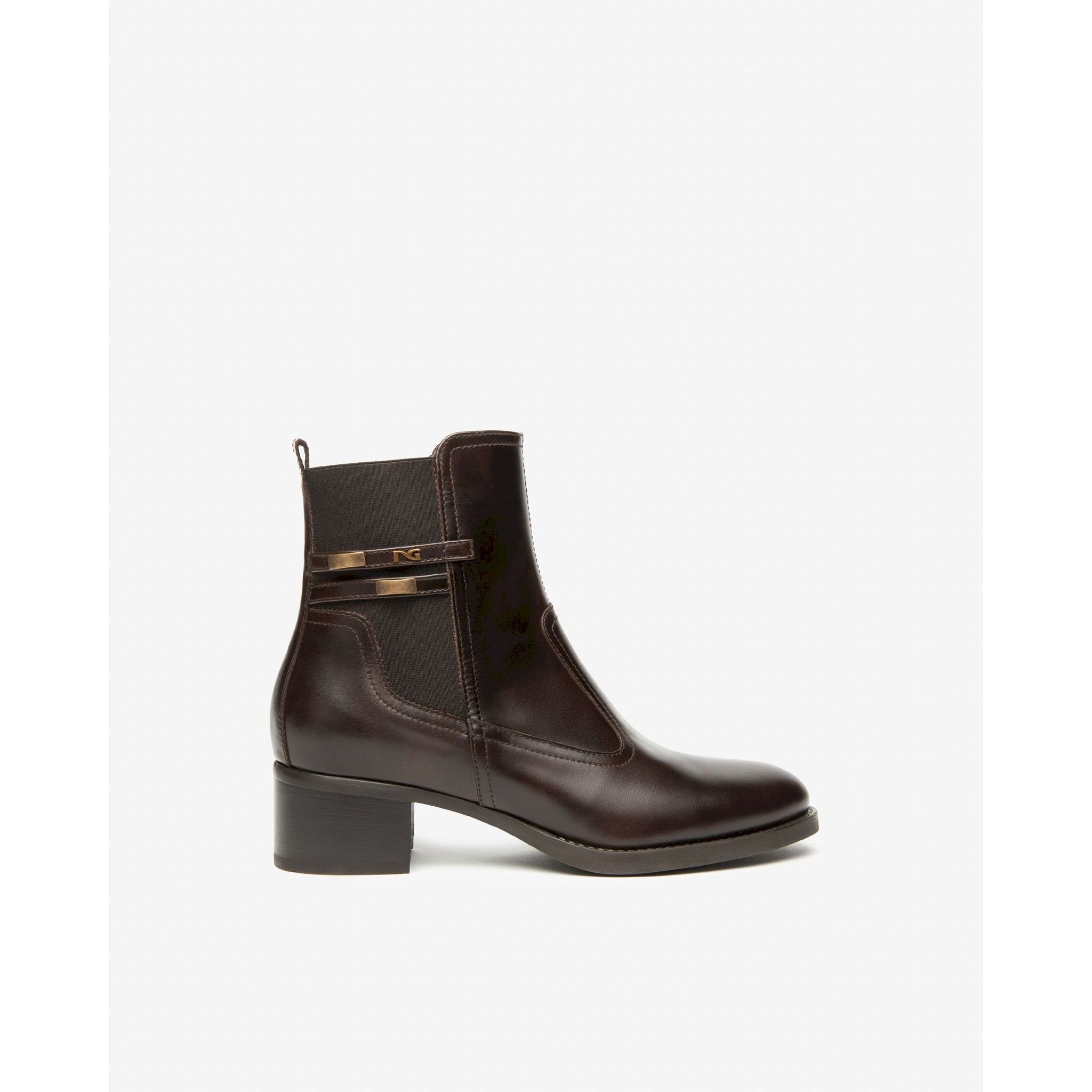Stivaletti donna in pelle e tessuto