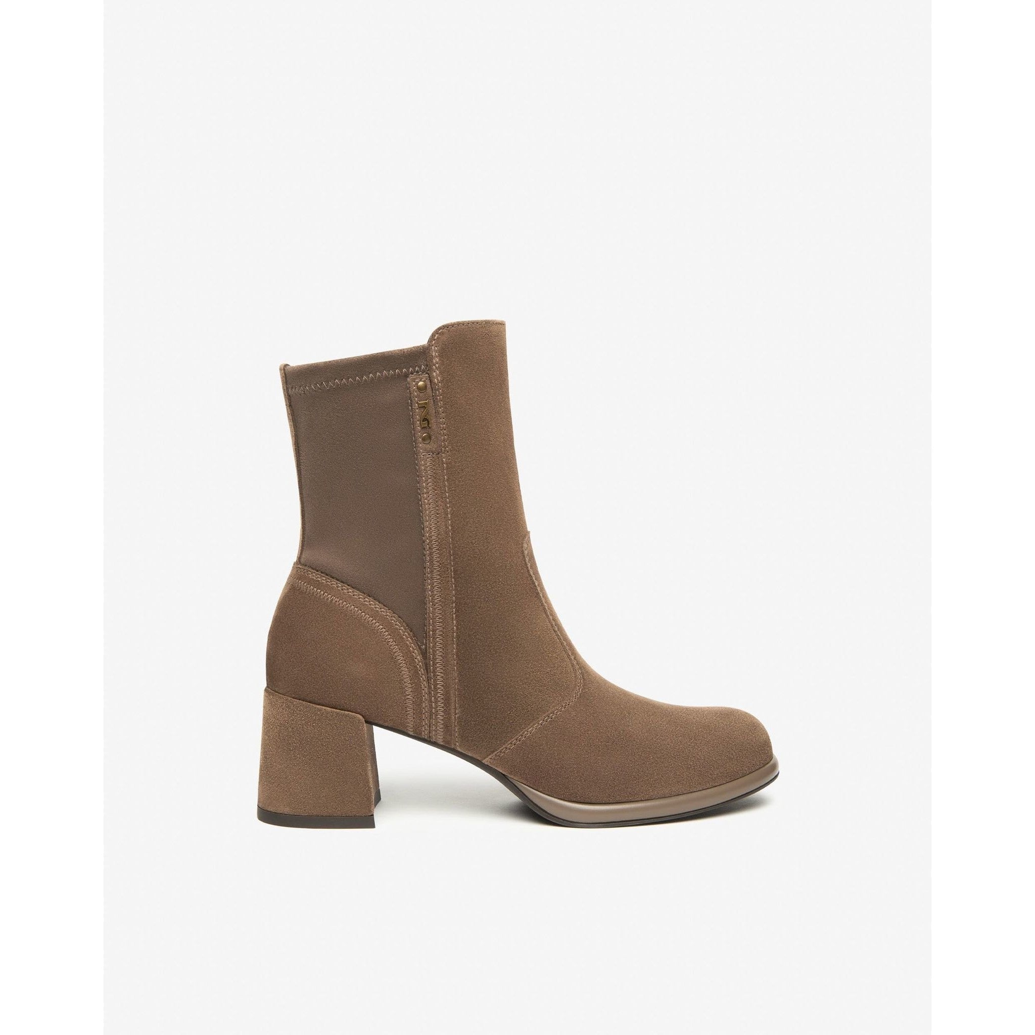 Tronchetti donna in suede e materiale tecnico