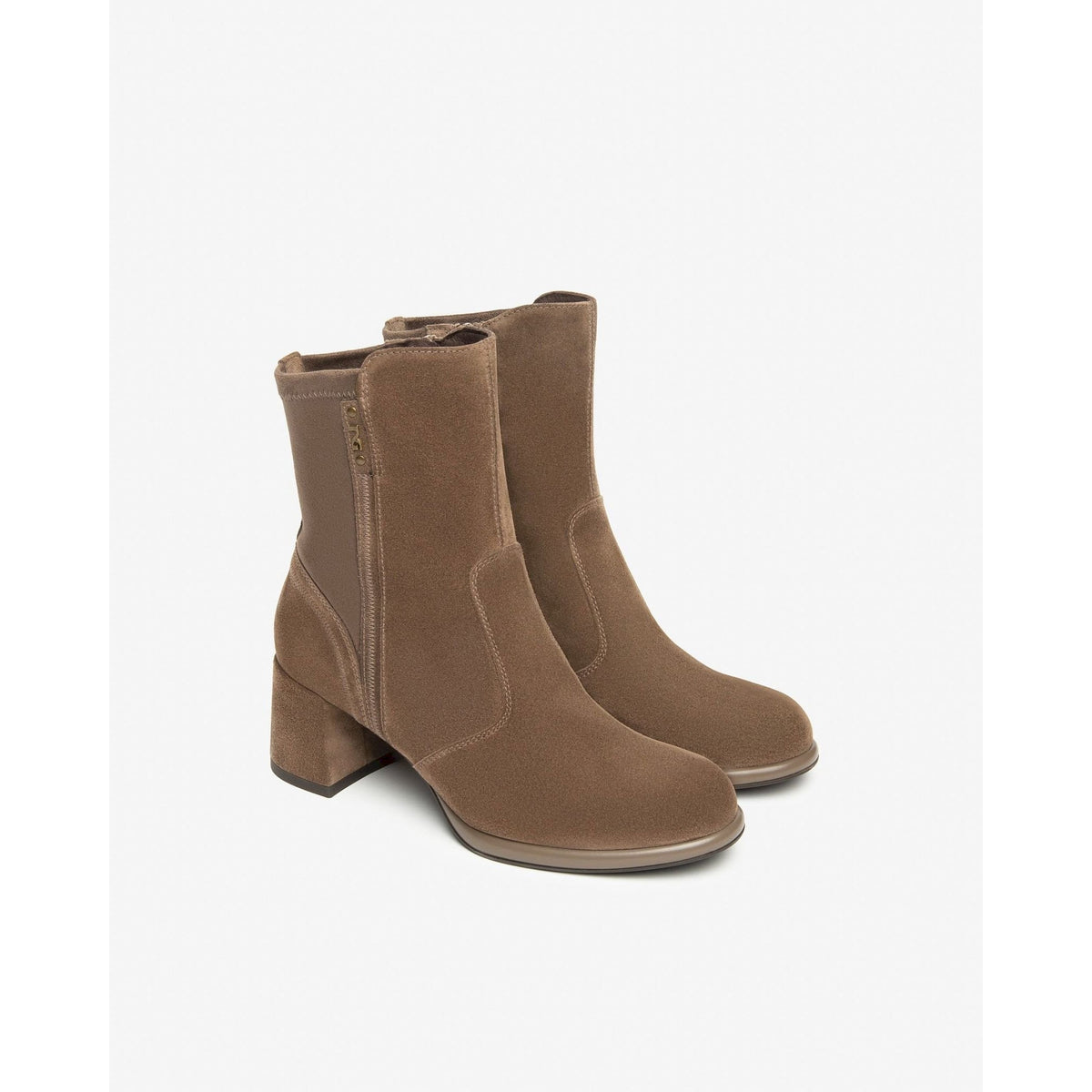 Tronchetti donna in suede e materiale tecnico