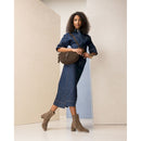 Tronchetti donna in suede e materiale tecnico