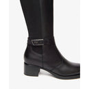 Stivali donna in pelle e tessuto