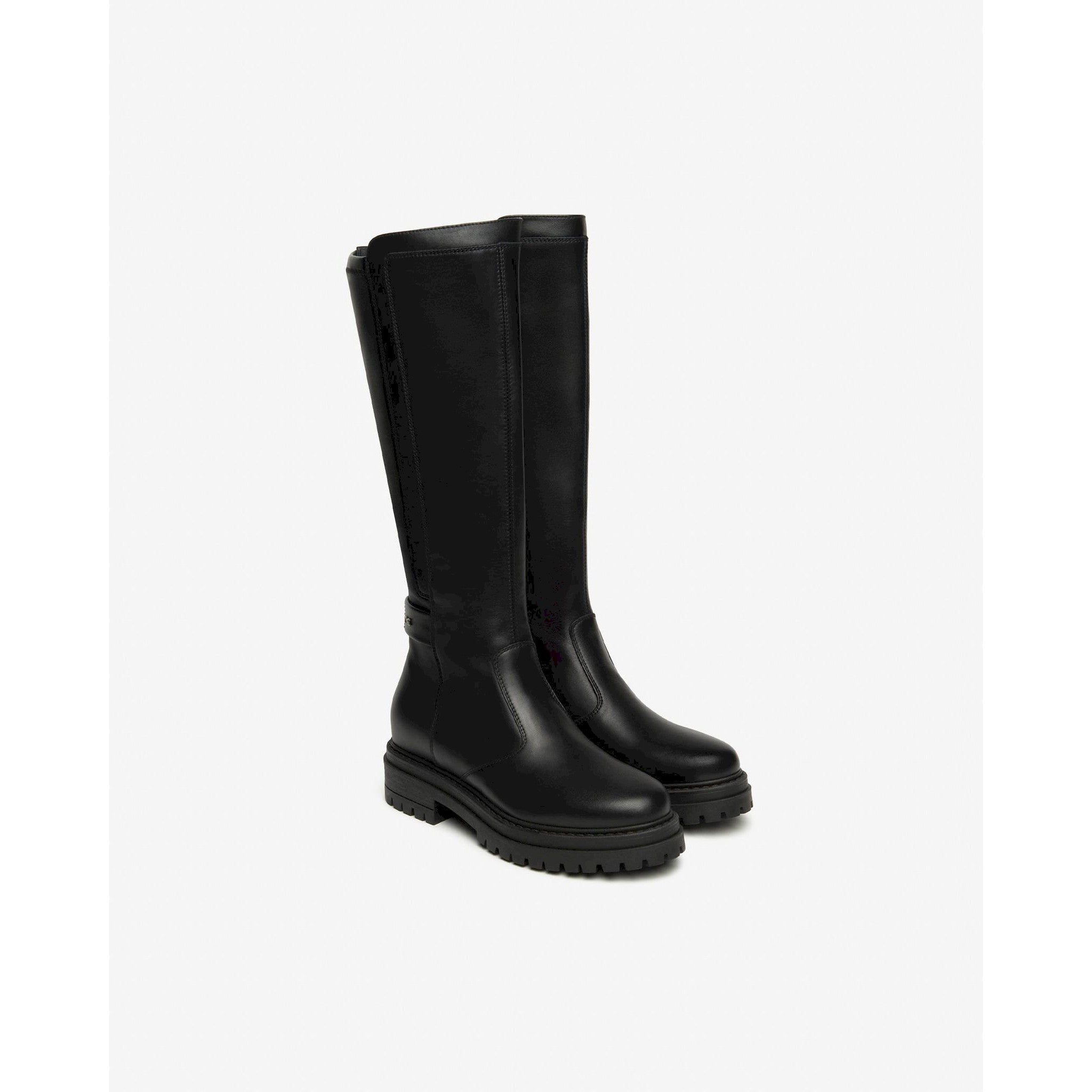 Stivali donna in pelle e materiale tecnico