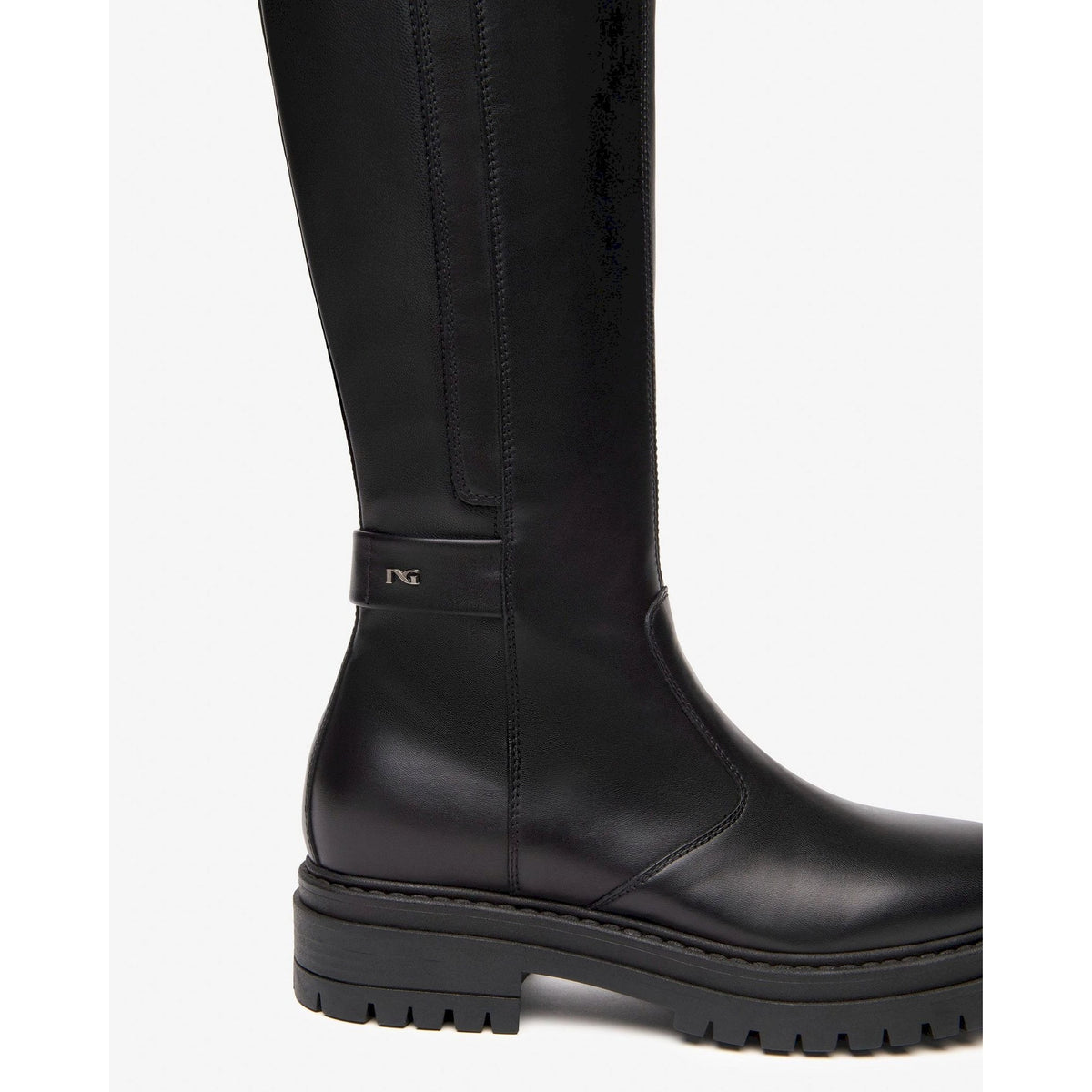 Stivali donna in pelle e materiale tecnico