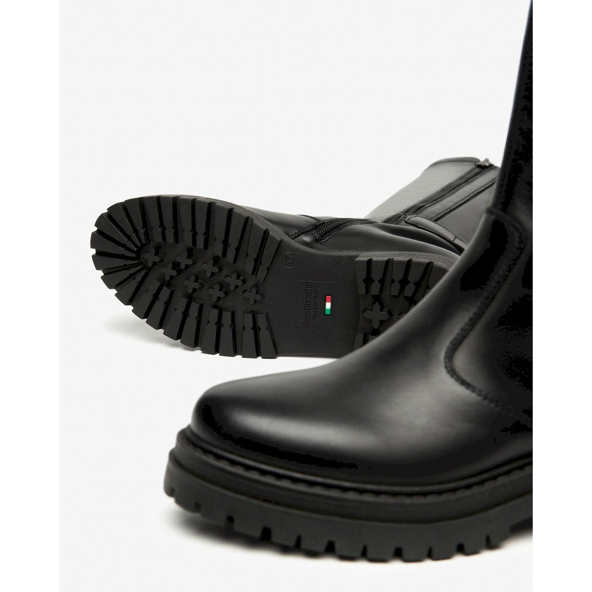 Stivali donna in pelle e materiale tecnico