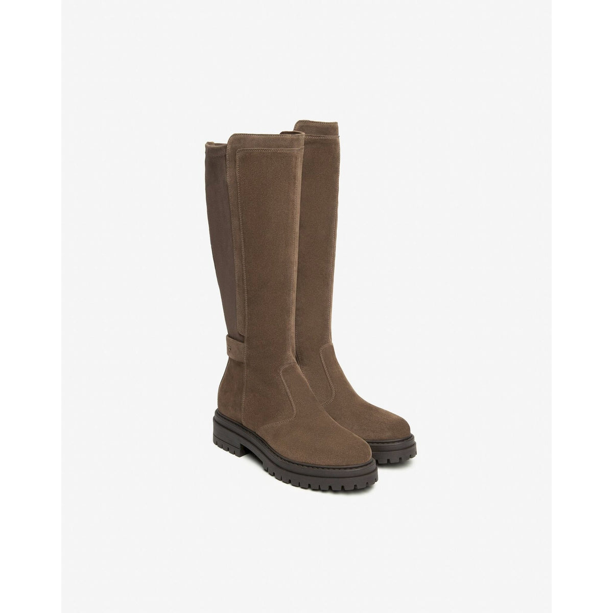 Stivali donna in pelle e materiale tecnico